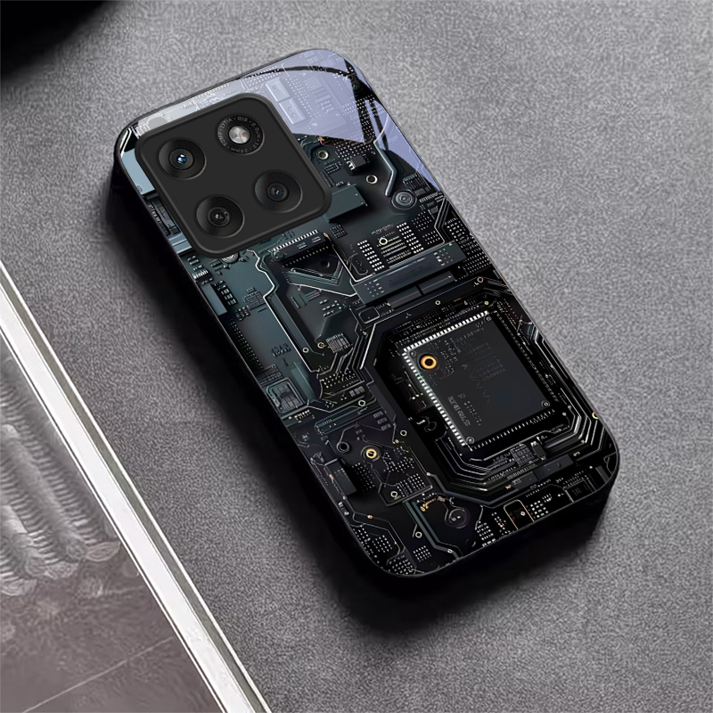 Proto Board - Circuit Board Art Black Glass Phone