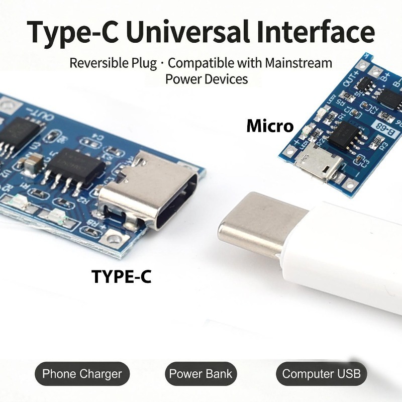 5V 3A Micro/Type-c/Mini 18650  - Tp4056 Module 评论和价格
